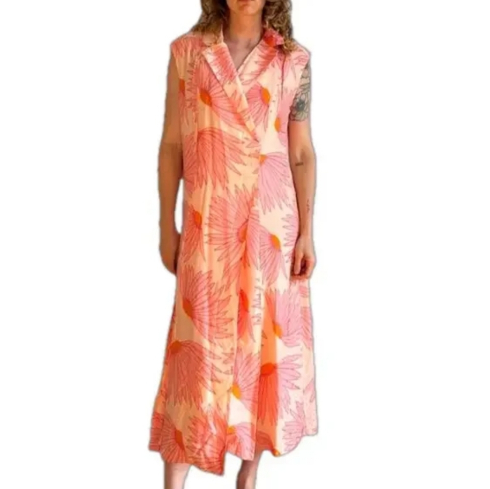 🆕️ Kate Spade Falling Flower Jacquard Silk Midi-dress. Size: 10.